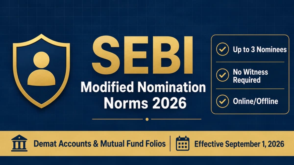 SEBI Modified Nomination Norms 2026 – Demat Accounts & Mutual Fund Folios | Mandatory Nomination, No Witness Required, Effective September 1, 2026