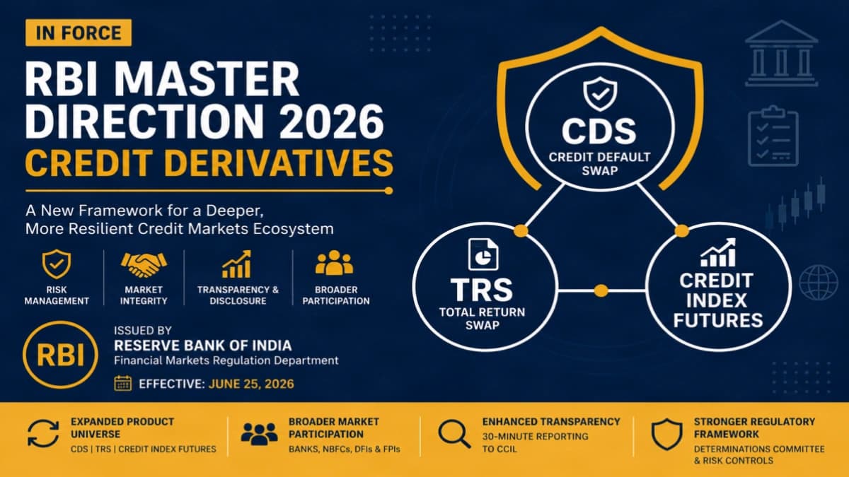 RBI Issues Master Direction on Credit Derivatives, 2026 — Introduces TRS and Credit Index Products