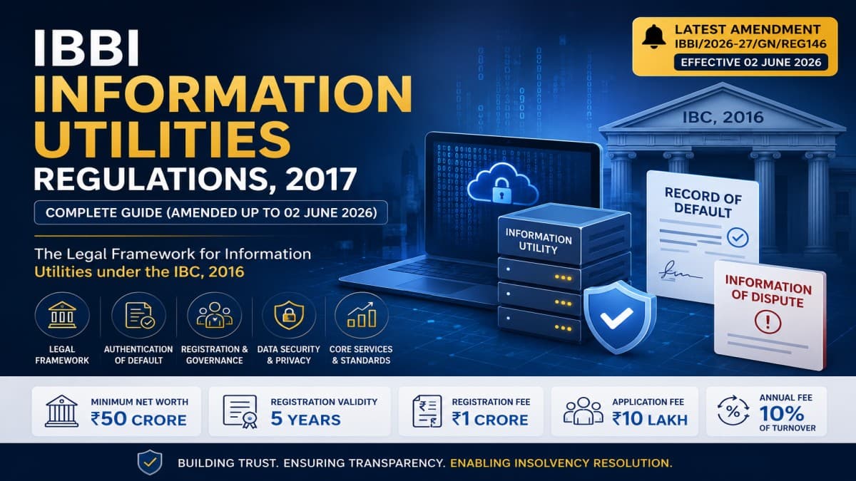 IBBI Information Utilities Regulations, 2017: Full Guide to June 2026 Amendments