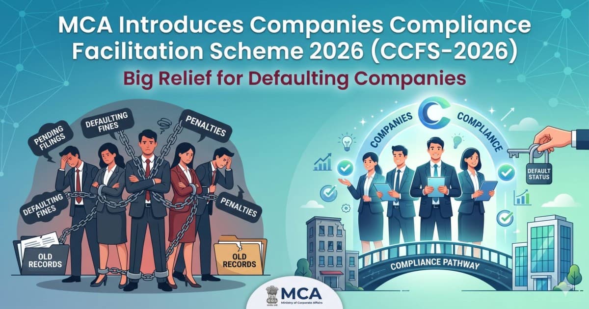 MCA Introduces Companies Compliance Facilitation Scheme 2026 (CCFS-2026) – Big Relief for Defaulting Companies