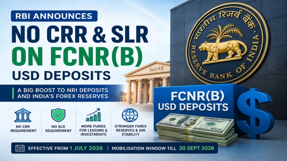 RBI Grants CRR & SLR Exemption on Fresh FCNR(B) Deposits: Five June 2026 Notifications Explained