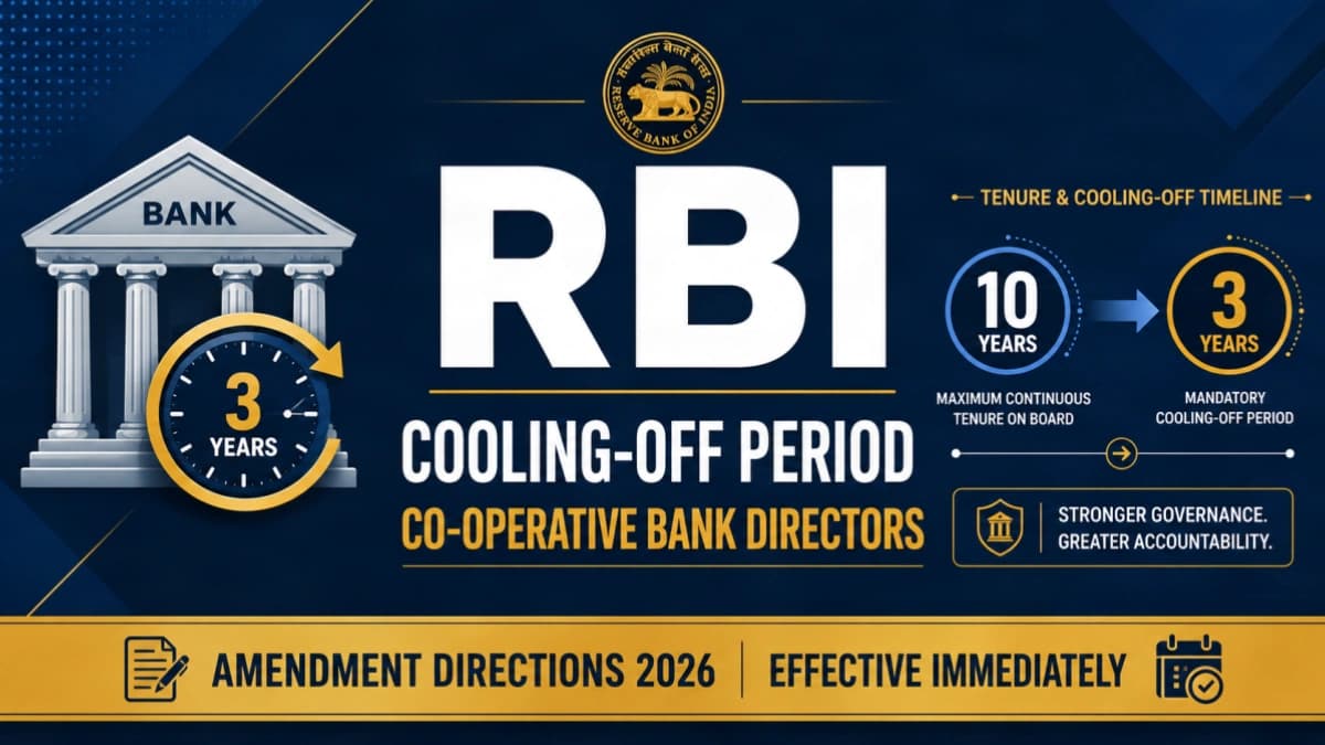 RBI Mandates 3-Year Cooling-off Period for Co-operative Bank Directors After 10-Year Tenure – UCB & RCB Amendment Directions 2026