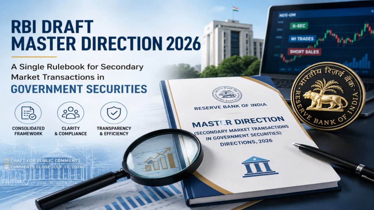 RBI Releases Draft Master Direction on Secondary Market Transactions in Government Securities, 2026