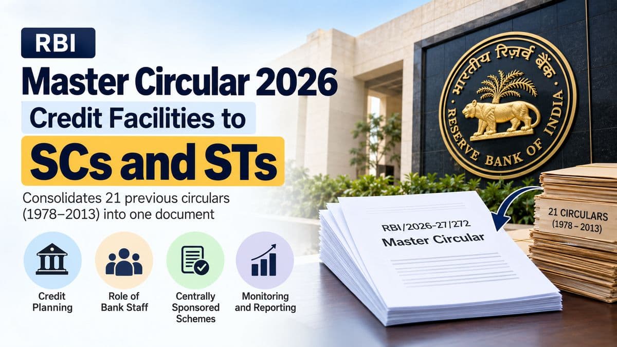 RBI Master Circular on Credit Facilities to SCs and STs (October 2026): What Banks Must Do