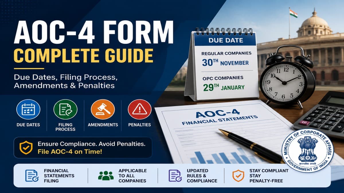 Form AOC‑4 Filing for FY 2025‑26: Due Dates, MCA V3 Changes and Step‑by‑Step Guide