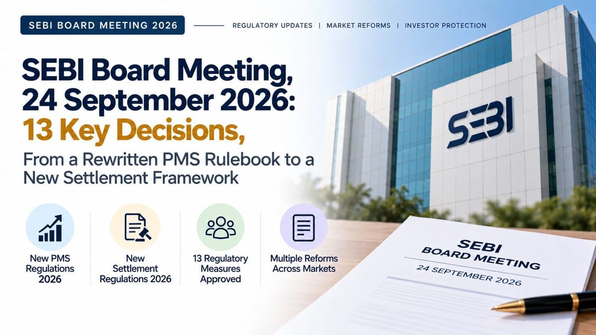SEBI Board Meeting, September 24, 2026: New Portfolio Managers Regulations, Settlement Framework Overhaul, and 11 More Key Decisions