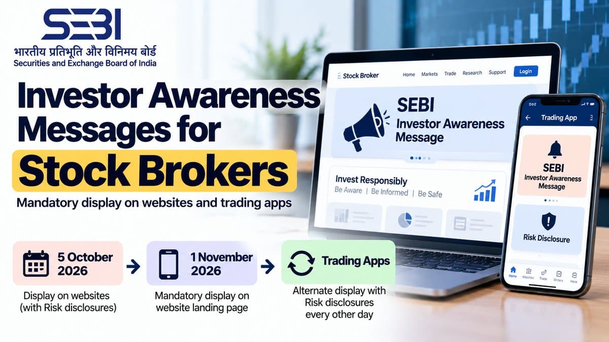 SEBI Project Jagrook: Stock Brokers Must Display Investor Awareness Messages from 5 October 2026