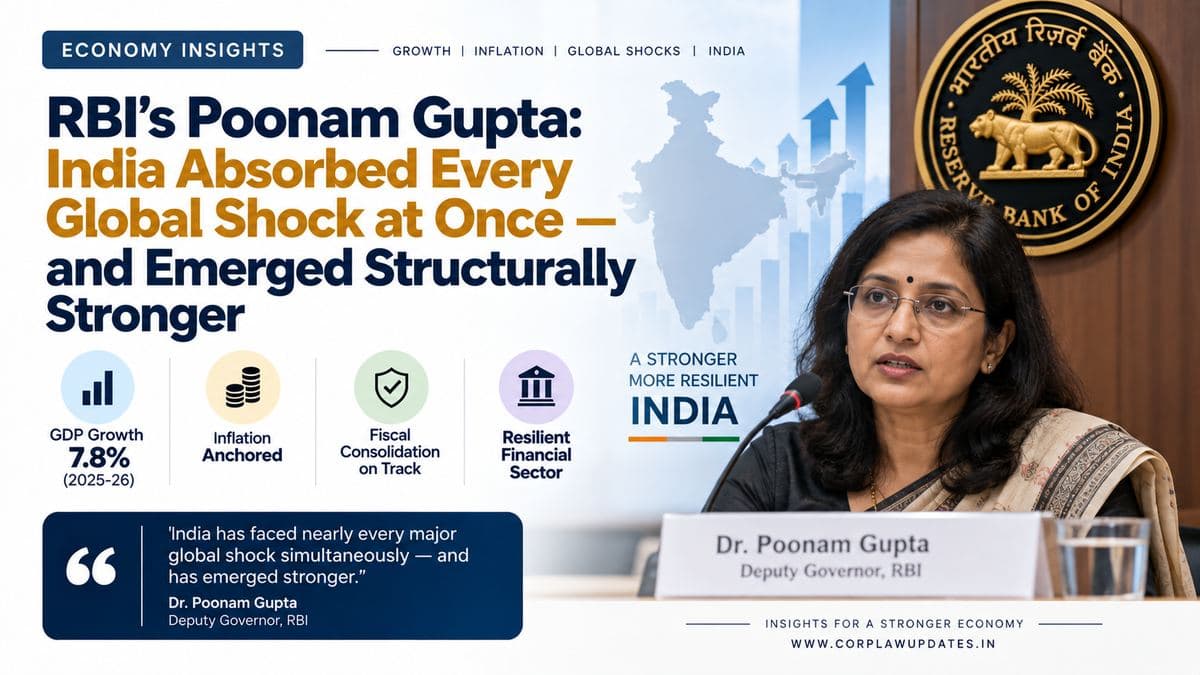 RBI Deputy Governor Dr. Poonam Gupta: India Weathered Every Global Shock at Once — And Came Out Structurally Stronger