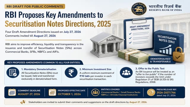 RBI Draft Securitisation Amendment Directions 2026 - Demat SNs, Rs.1 Cr Ticket