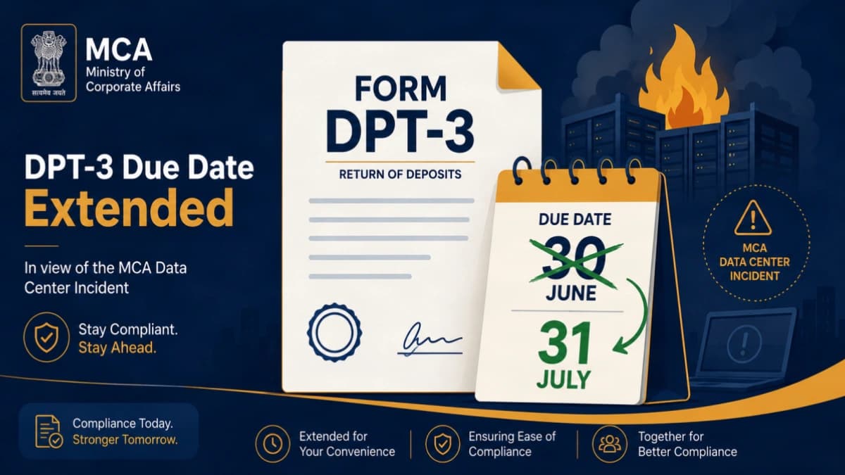 MCA Extends DPT-3 Due Date to 31 July 2026 for FY 2025–26 — General Circular 02/2026