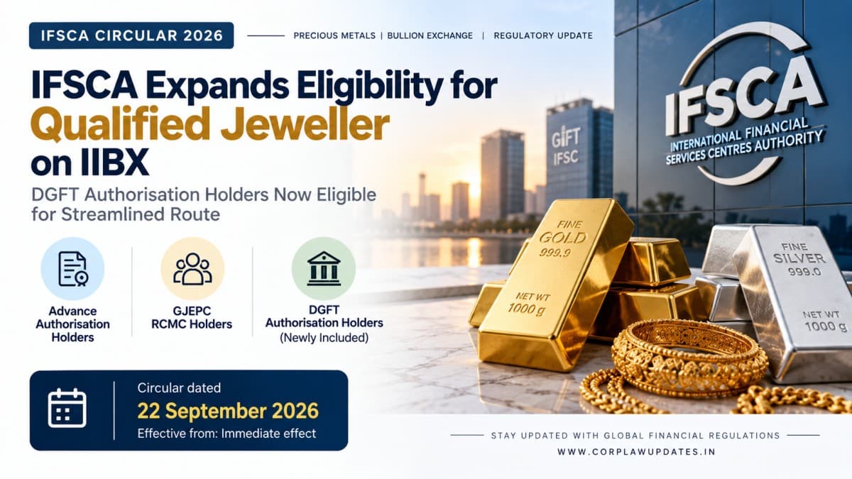 IFSCA Relaxes Qualified Jeweller Eligibility for Gold and Silver Import Through IIBX (September 2026 Amendment)