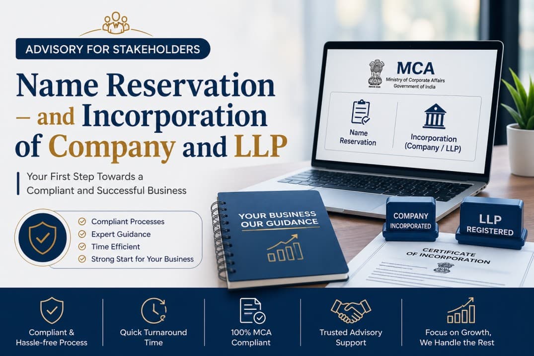 MCA Advisory 2026 – Complete Guide on Name Reservation and Incorporation of Company and LLP