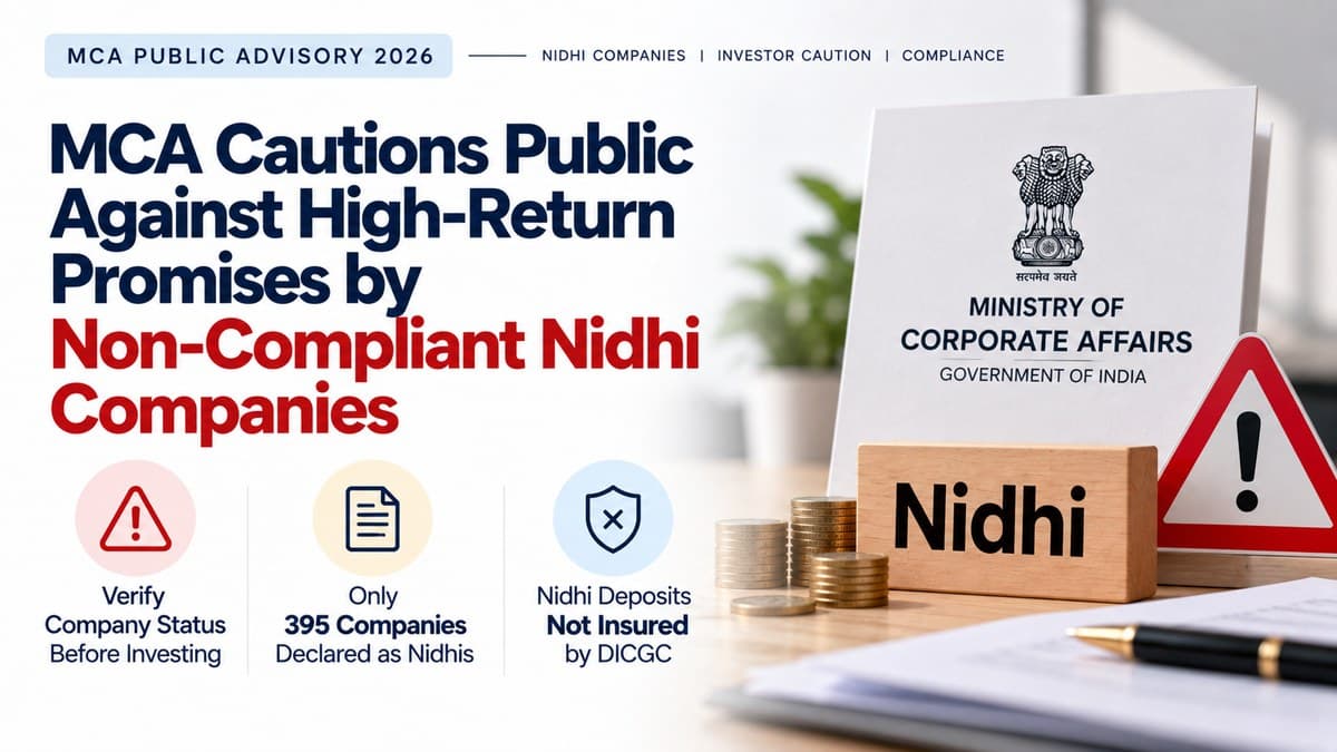MCA Advisory: Beware of High-Return Promises by Non-Compliant Nidhi Companies (September 2026)