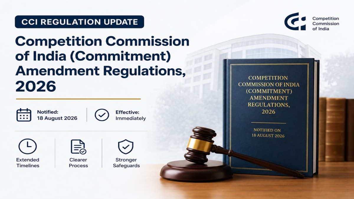 CCI Issues Competition Commission of India (Commitment) Amendment Regulations, 2026