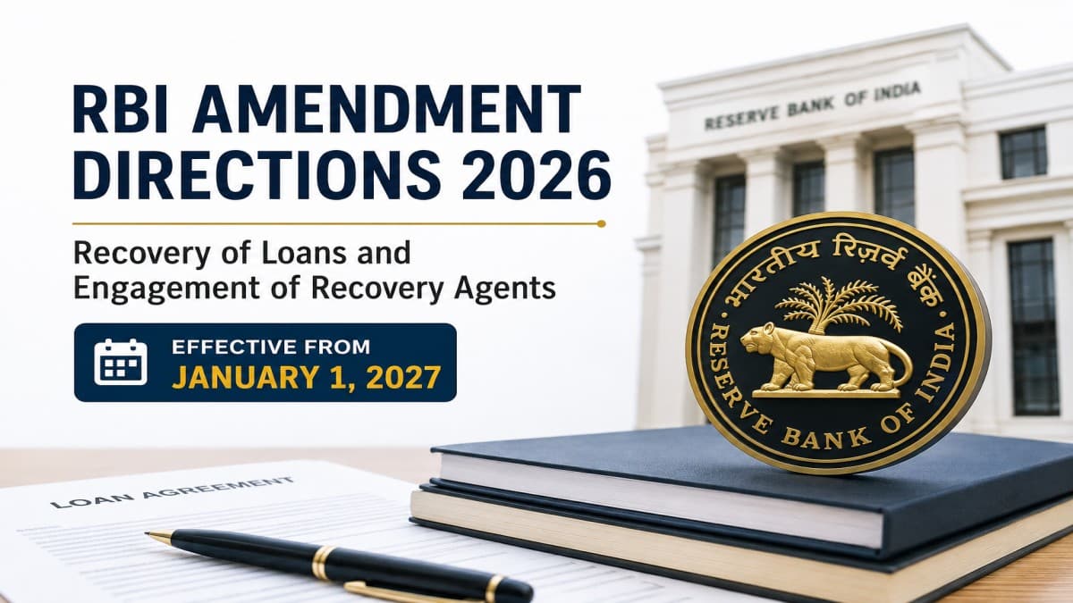 RBI Issues Amendment Directions on Recovery of Loan Dues and Engagement of Recovery Agents, 2026