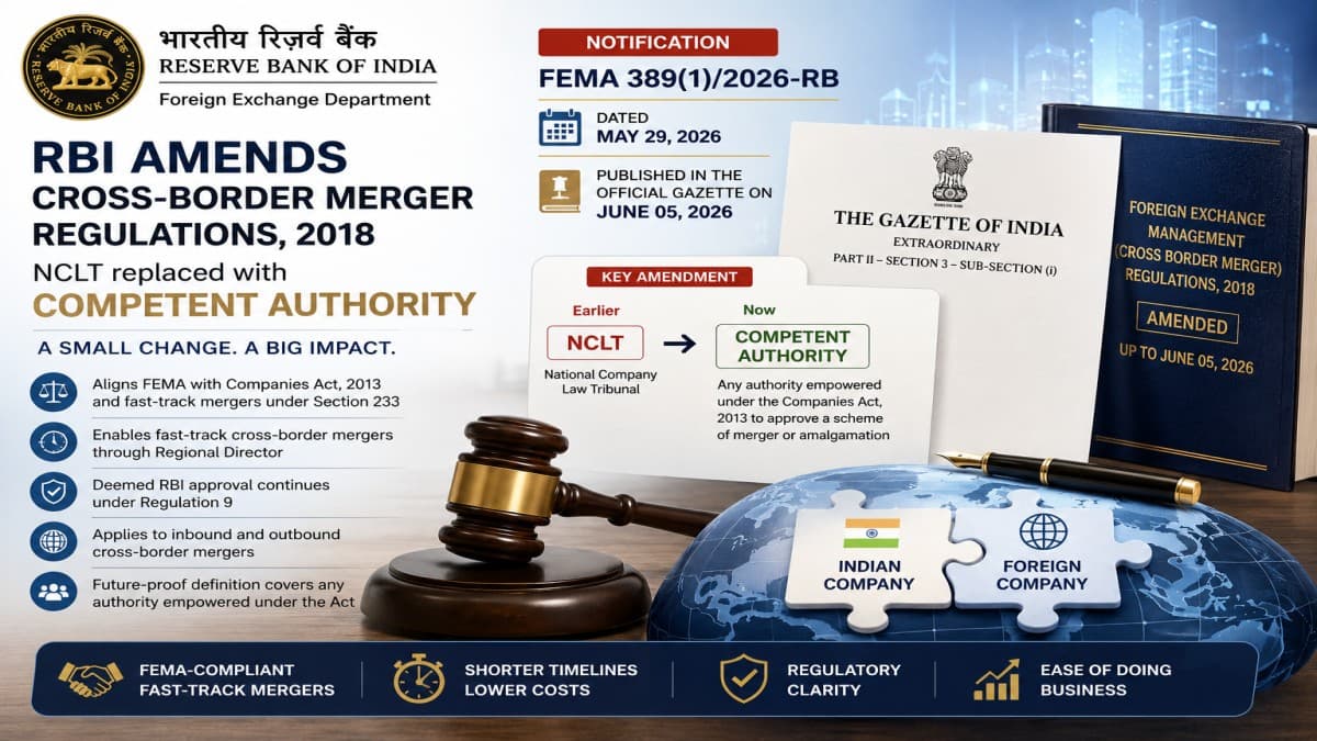 FEMA Cross‑Border Merger Amendment 2026: NCLT Replaced by “Competent Authority”