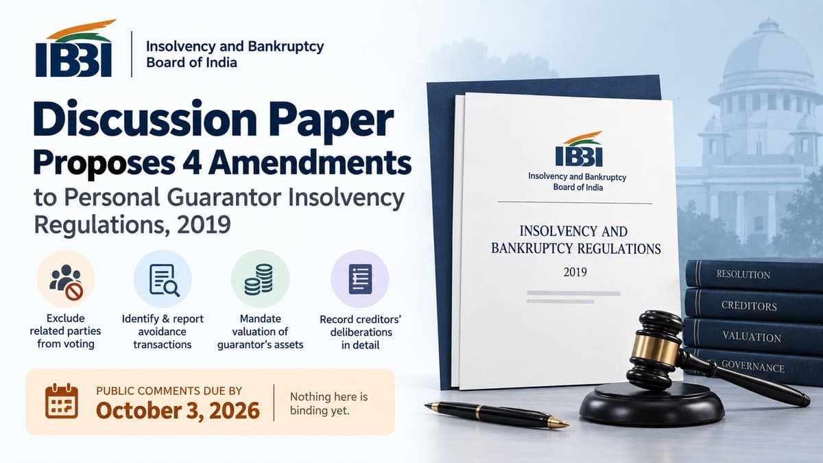 IBBI Discussion Paper: 4 Proposed Safeguards for Personal Guarantor Insolvency Resolution