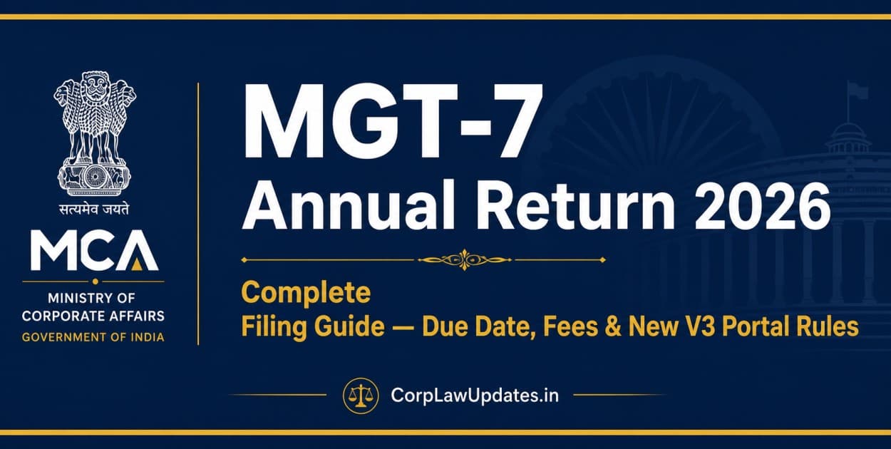 MGT-7 Annual Return Filing Guide FY 2025-26: Due Date, MCA V3, Small Company Limits