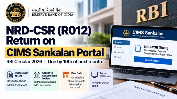 RBI NRD-CSR (R012) Return on CIMS Sankalan: Channels, Due Date and Supersession of 2013 Circular