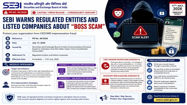 SEBI Issues Caution to Regulated Entities and Listed Companies on "Boss Scam" — CEO/MD Impersonation Fraud 2026